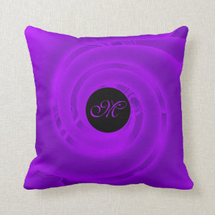 Luxury Modern Neon Purple Abstract Floral Rose Cushion