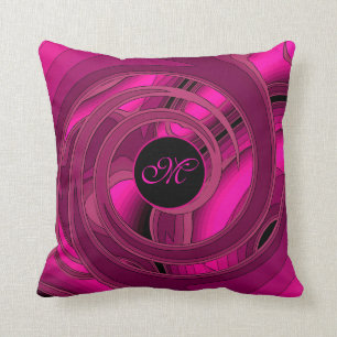 Luxury Modern Pink Abstract Floral Rose Cushion