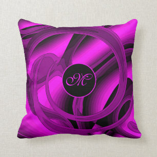 Luxury Modern Purple Abstract Floral Rose Cushion