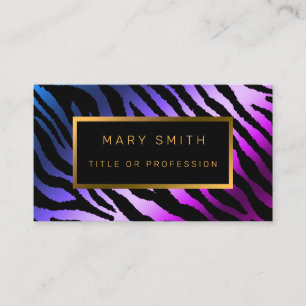 Luxury Modern Purple Tiger Add Your Text Business Card
