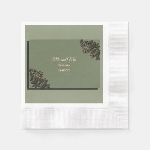 Luxury Modern Sage green & gold classic metallic Napkin