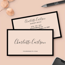 Luxury Modern Script Blush Pink Black
