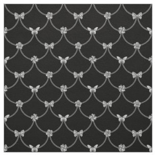 Luxury Modern Silver Natural Floral Butterfly Fabric