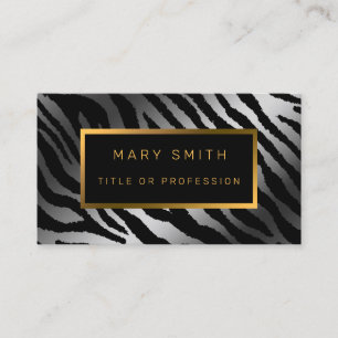 Luxury Modern Silver Tiger Add Your Text Business Card