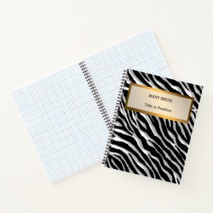 Luxury Modern Silver Tiger Add Your Text Notebook