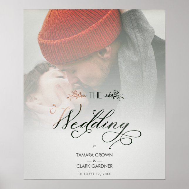 Luxury Modern Transparency Wedding Photo Script Poster (Front)