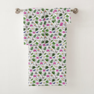 Luxury Modern Tropical Natural Floral Butterfly Bath Towel Set