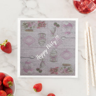 Luxury Modern Vintage Floral Rose Napkin