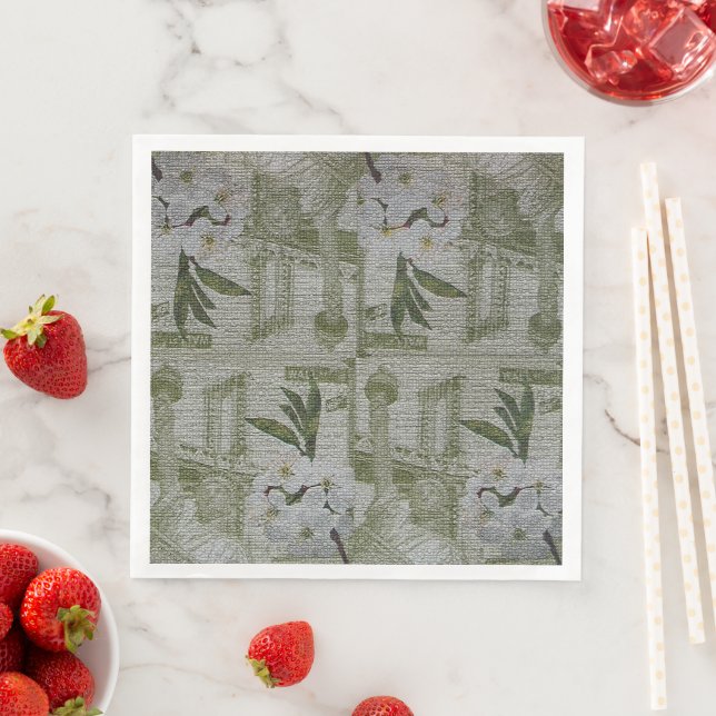 Luxury Modern Vintage Floral Rose Napkin (Insitu)