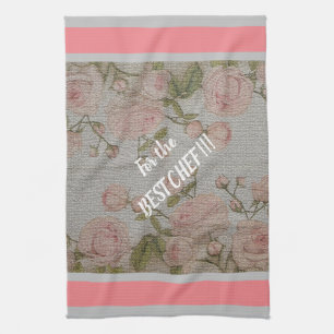 Luxury Modern Vintage Floral Rose Tea Towel