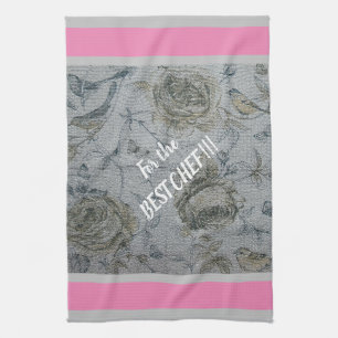 Luxury Modern Vintage Floral Rose Tea Towel