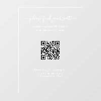 Luxury Modern Wedding QR Code Seating Chart Sign