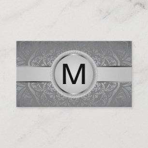 Luxury Monogram Band Metallic Mandala Pattern Business Card