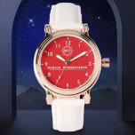 Luxury Monogram custom name red Watch<br><div class="desc">Personalized watch with the names  This watch can be customized by changing the text with the name It can be an ideal gift for</div>