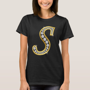 Luxury monogram initial letter s, golden letter s, T-Shirt