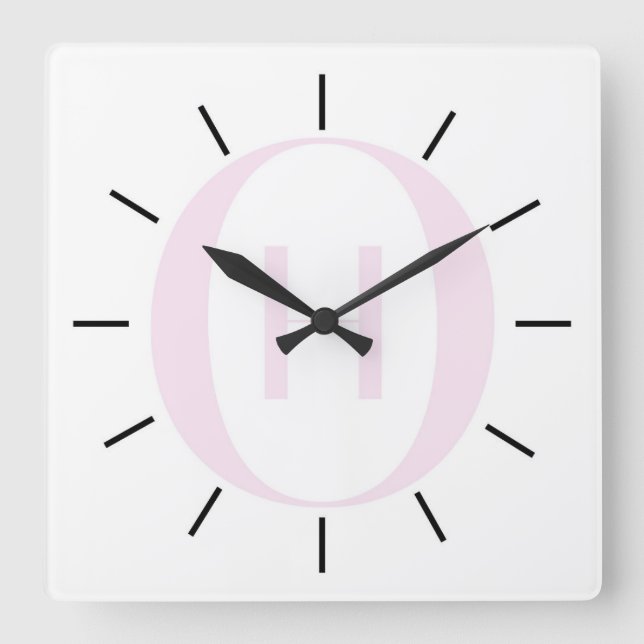 Luxury Monogram Initial Wall Clock (Front)