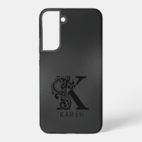 Luxury Monogram  K on Dark Grey