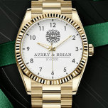 Luxury  Monogram Letters with Couple's Names Watch<br><div class="desc">Luxury Floral Monogram Letters with Couple's Names Watch 🌿✨ Elevate your style with this Luxury Floral Monogram Watch, featuring elegant customizable initials and couple’s names. A perfect wedding gift, anniversary present, or romantic keepsake, this watch blends vintage charm with modern elegance. The delicate floral design adds a touch of sophistication,...</div>