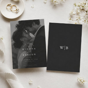 Luxury Monogram Save The Date Card