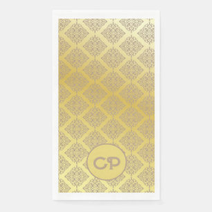 Luxury Monogrammed Gold Vintage Style Napkin