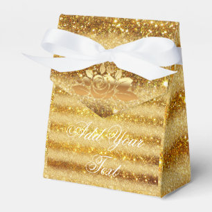 Luxury Monogrammed Popular Gold Glitter Favour Box