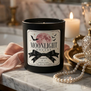 Luxury Moonlight Social Coquette Halloween Candle Square Sticker