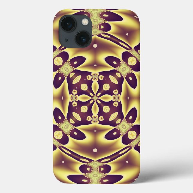 Luxury Moroccan Gold Purple Abstract Pattern Case-Mate iPhone Case (Back)