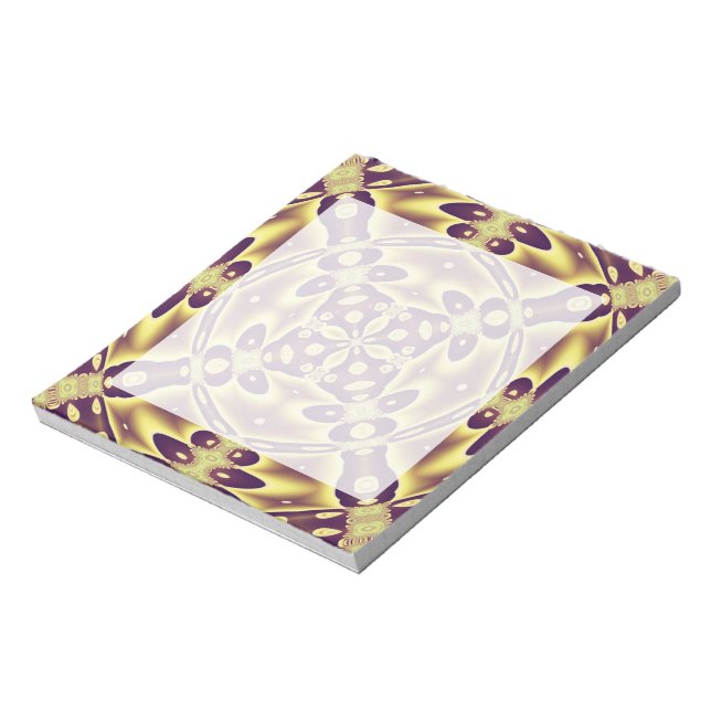 Luxury Moroccan Gold Purple Abstract Pattern Notepad (Rotated)