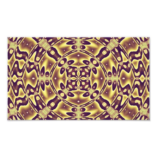 Luxury Moroccan Gold Purple Abstract Pattern Photo Print (Front)