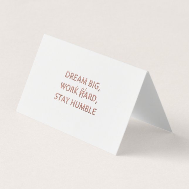Luxury Motivational Quote Card - Dream Big Work Ha (Front)