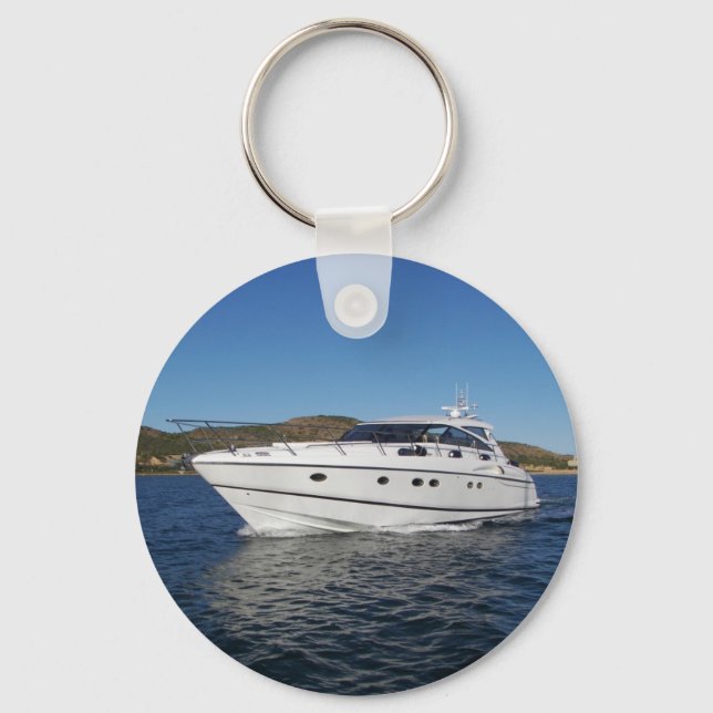 Luxury Motor Boat Key Ring (Front)