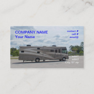 Luxury motor home business card