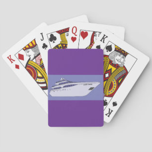 Luxury Motor Yacht Modern White Superyacht Playing Cards