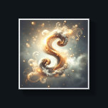 Luxury Mystical Golden Letter "S" - Ethereal Glowi Canvas Print<br><div class="desc">A stunningly elegant depiction of the letter "S" crafted from flowing golden fibers and surrounded by a soft, ethereal mist. Decorated with floating golden spheres and shimmering bokeh lights, this piece creates a magical and sophisticated atmosphere. Perfect for personalized gifts, luxury nurseries, or as a stylish initial statement in modern...</div>
