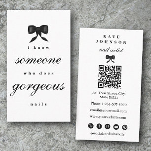 Luxury Nail Artist Beaty Salon Manicure QR Code  Business Card