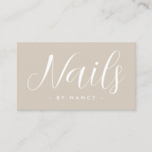 Luxury Nail Salon Typography Script  Business Card