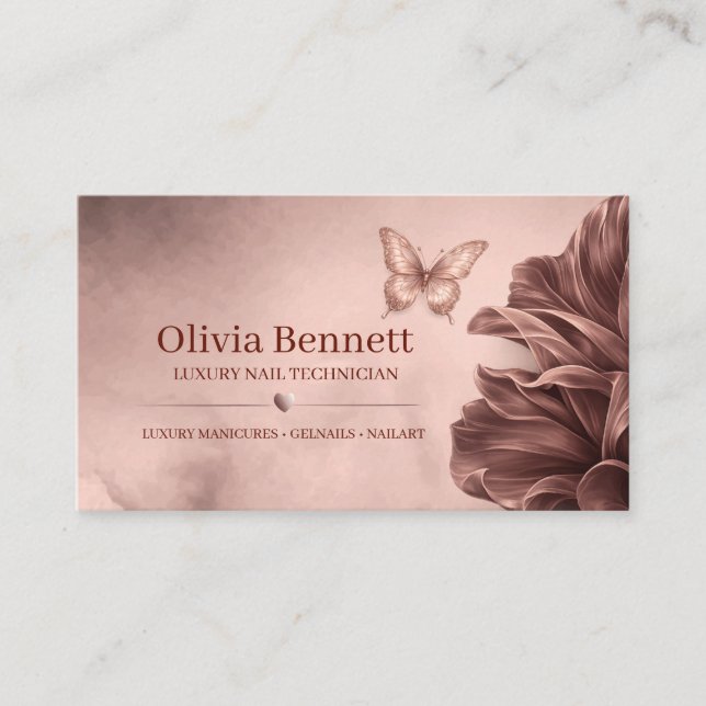 Luxury Nail Technician Business Card (Front)