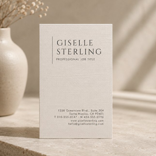Luxury Natural Linen Business Card (Creator Uploaded)