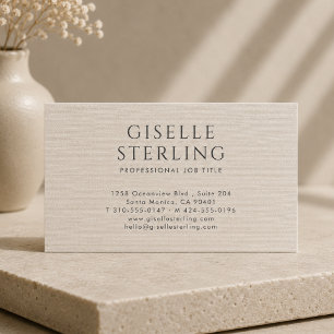 Luxury Natural Neutral Linen Business Card