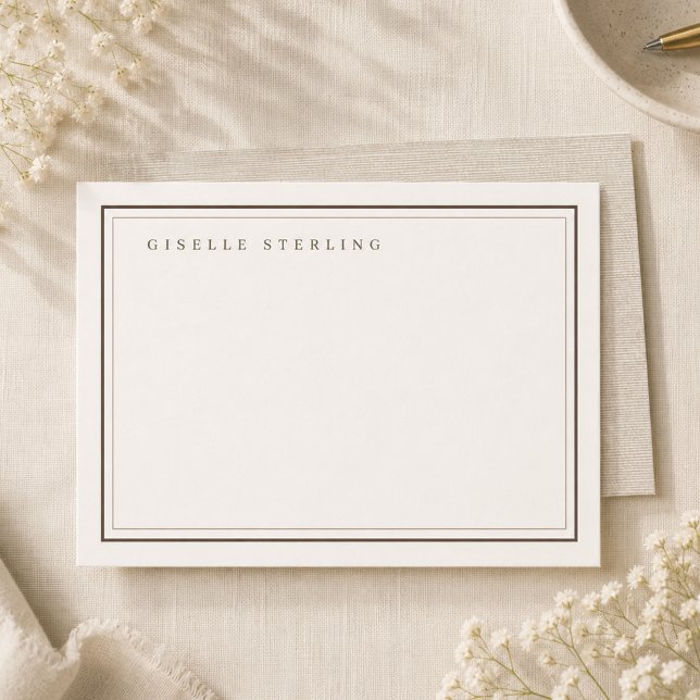 Luxury Natural Neutral Linen Double Border Card (Creator Uploaded)