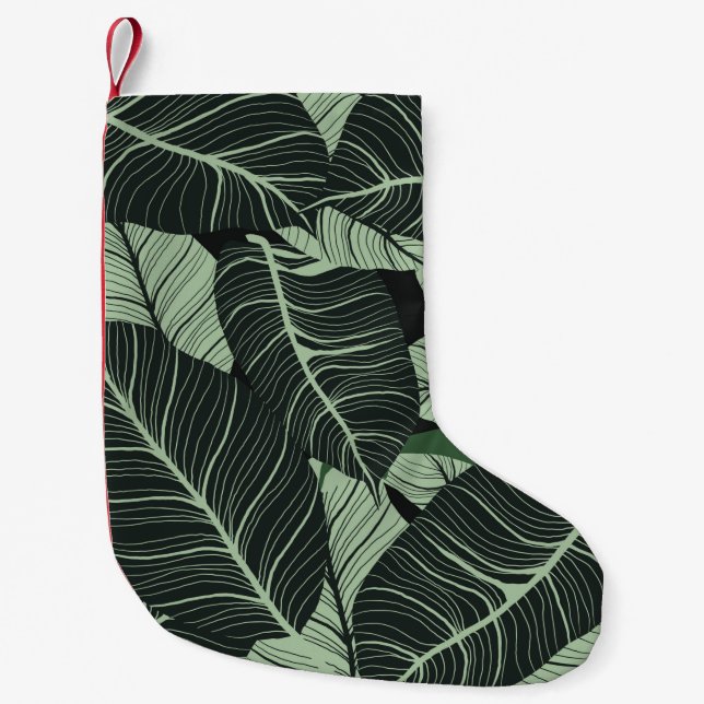Luxury nature leaves background. Floral pattern, T Small Christmas Stocking (Front)