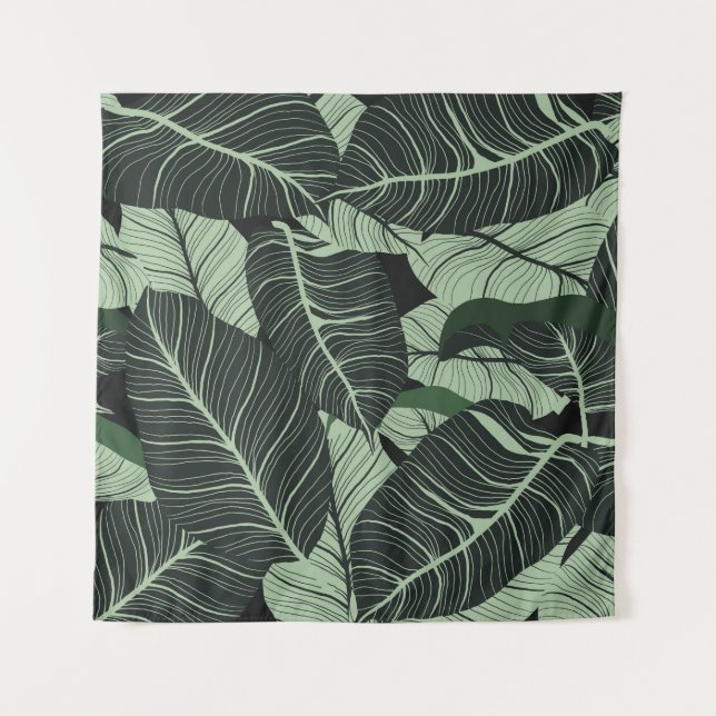 Luxury nature leaves background. Floral pattern, T Tapestry (Front)