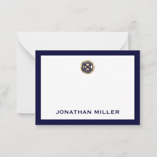 Luxury Navy and Gold Personalised Note Card