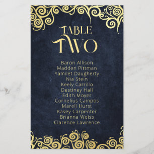  Luxury Navy Blue And Gold Flourish Winter Wedding