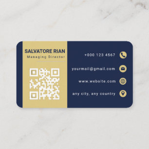 Luxury Navy Blue and Gold Royal Business Card