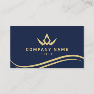 Luxury Navy Blue and Gold Royal Business Card