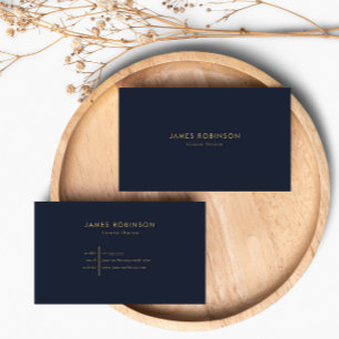 Luxury Navy Blue & Gold Modern Professional Business Card
