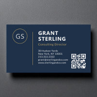 Luxury Navy Blue Minimalist Professional QR Code