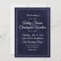 Luxury Navy Blue Velvet White Monogram QR code