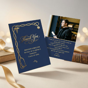 Luxury Navy & Gold Medical Thank You Card